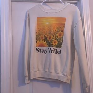 Cream stay wild sunflower shirt